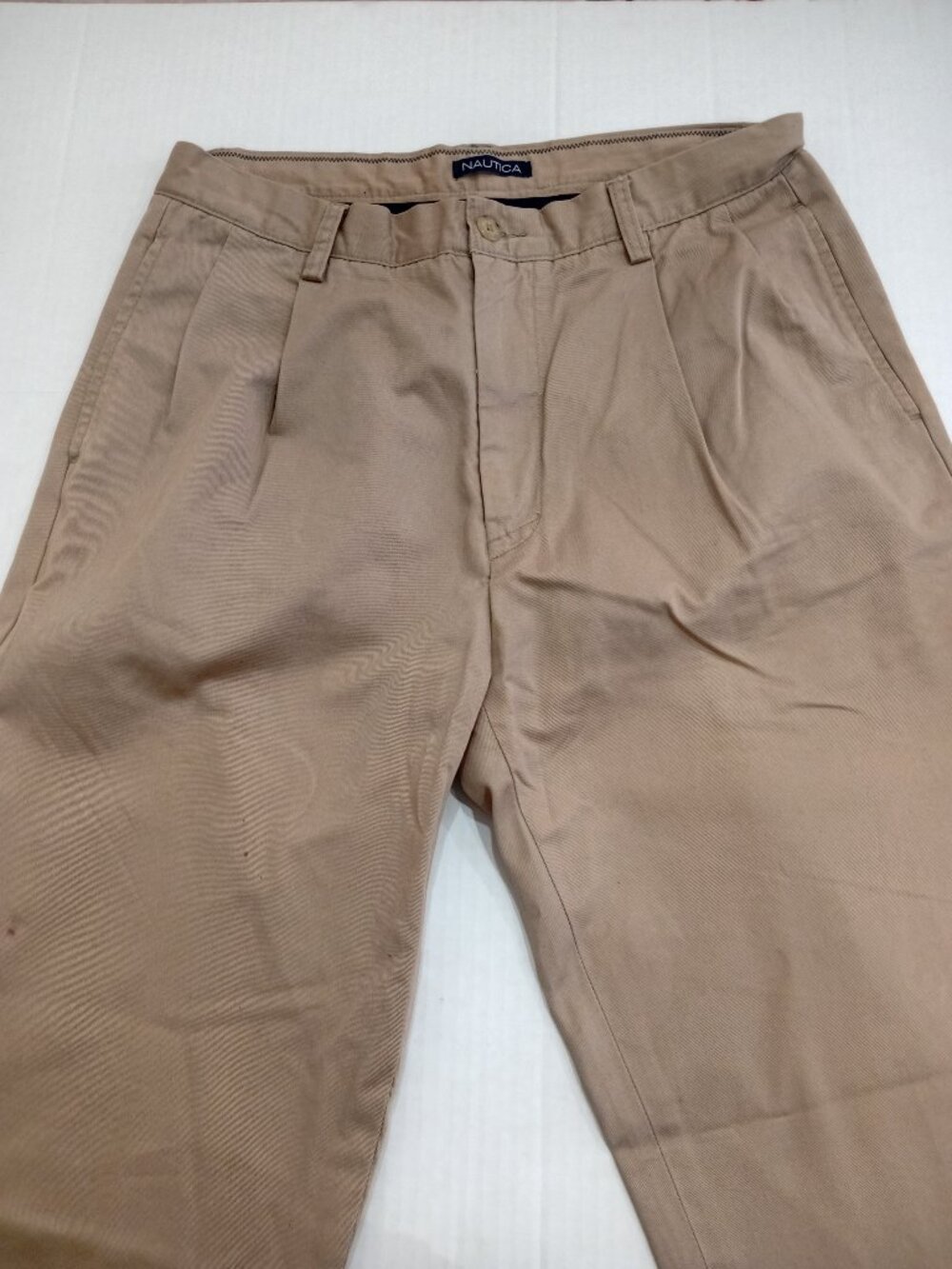 NAUTICA Khaki Classic Fit Pants Tan Zip Up W 34" X L 34" Men's